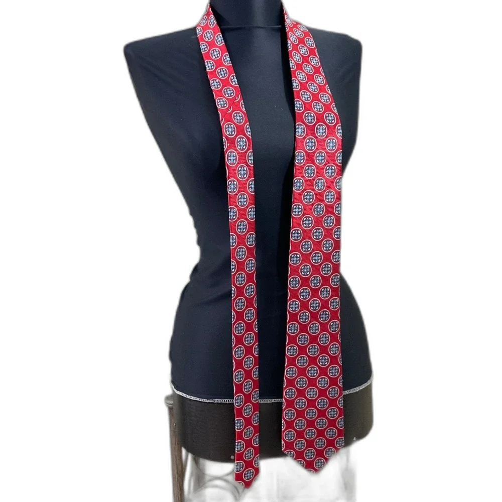 Bruno Piattelli Tie Men's Geometric Floral Handmade  Silk Necktie 60” Foulard